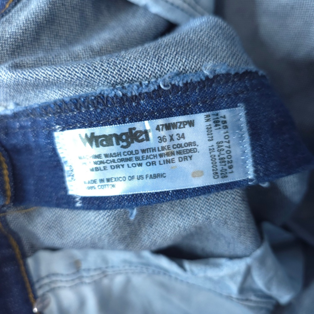 Wrangler Jeans Mens 36x34 Blue 47MWZ Regular Fit Cowboy Cut Premium Performance - Picture 7 of 11